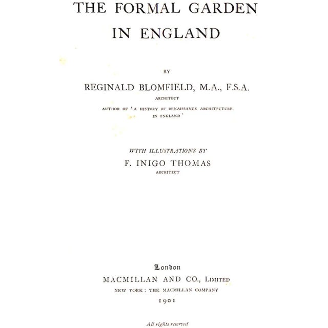 BLOMFIELD, Reginald [250] pp. Macmillan and Co., Limited 1901 Third Edition 8" x 5 3/4" w/ illustrations by F. Inigo...