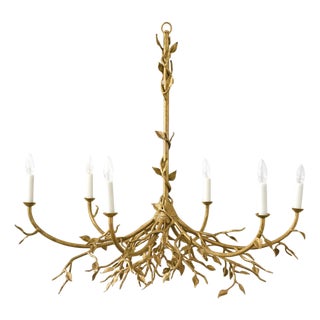 Brilliant Gold Lennox Branching Leaf Chandelier For Sale