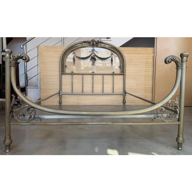 19th Century Double Bedroom French Belle Époque Bronze Iron Brass and Glass For Sale - Image 17 of 18