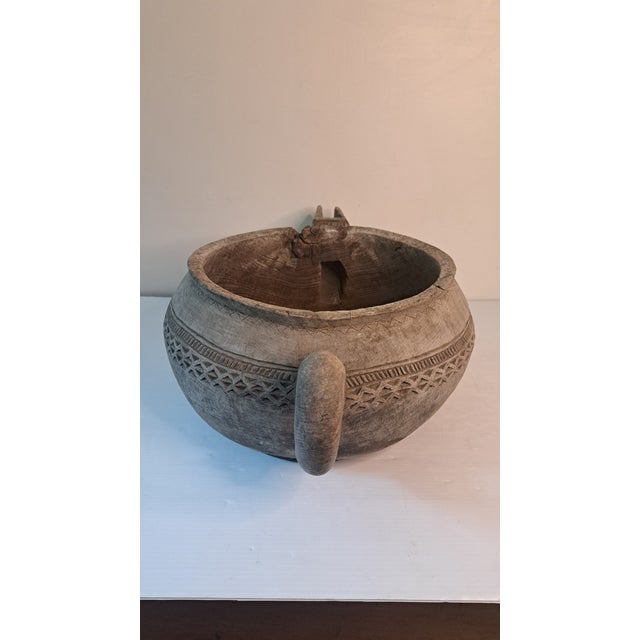 Large Hand-Carved Wood Spouted Vessel, Nuristani Kafiristan Style For Sale - Image 12 of 13