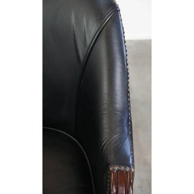 Black Office Chair in Black Cowhide and Leather For Sale - Image 8 of 14