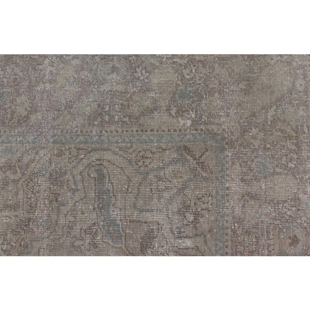 Antique Turkish Oushak Rug in Mist Blue, and Soft Grey Tones 9'10 X 13'10 For Sale - Image 4 of 12
