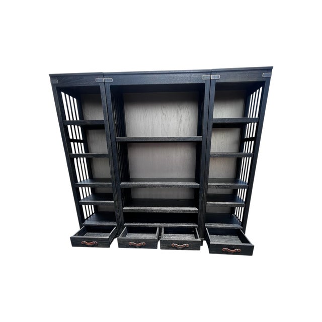 Rustic 1990s Arhaus Tremont Bookcases, 3 Pieces For Sale - Image 3 of 4
