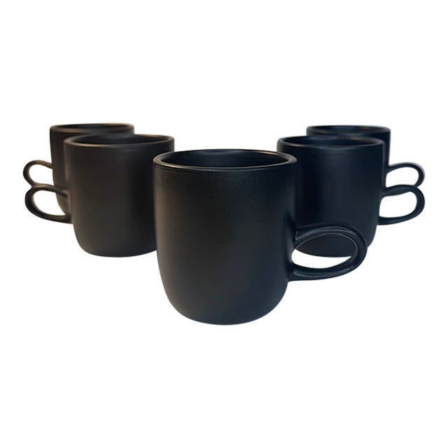 Vintage Heath Ceramics Studio Mug Set by Edith Heath, Form 305 (Set of 5) For Sale