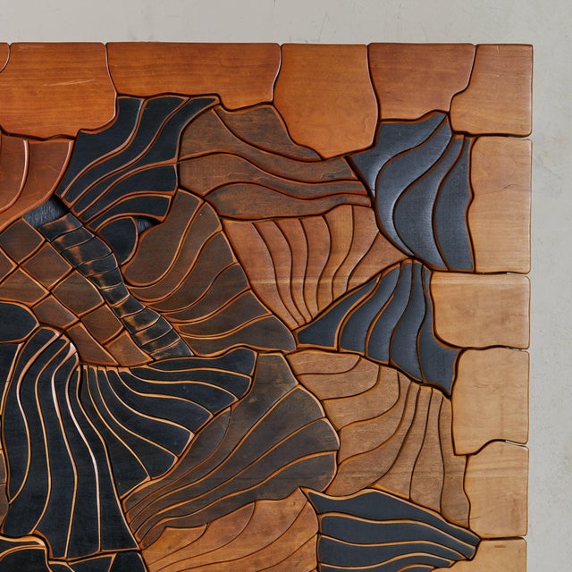 Wood Monumental French Multi Wood Wall Sculpture by Lucien Bénière For Sale - Image 7 of 11