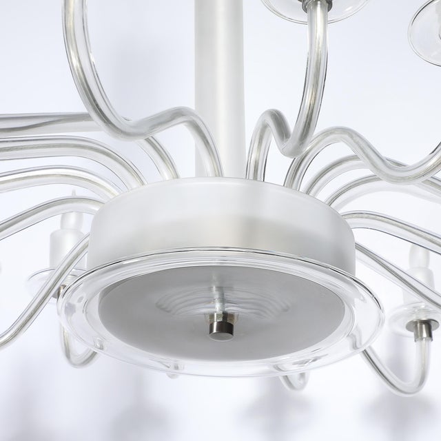 Mid-Century Modern Classical Hand-Blown Murano Glass 16-Arm Chandelier For Sale - Image 11 of 18