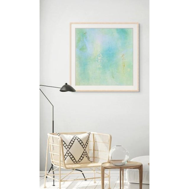 Abstract Abstract Soft Blues Original Art Print For Sale - Image 3 of 4