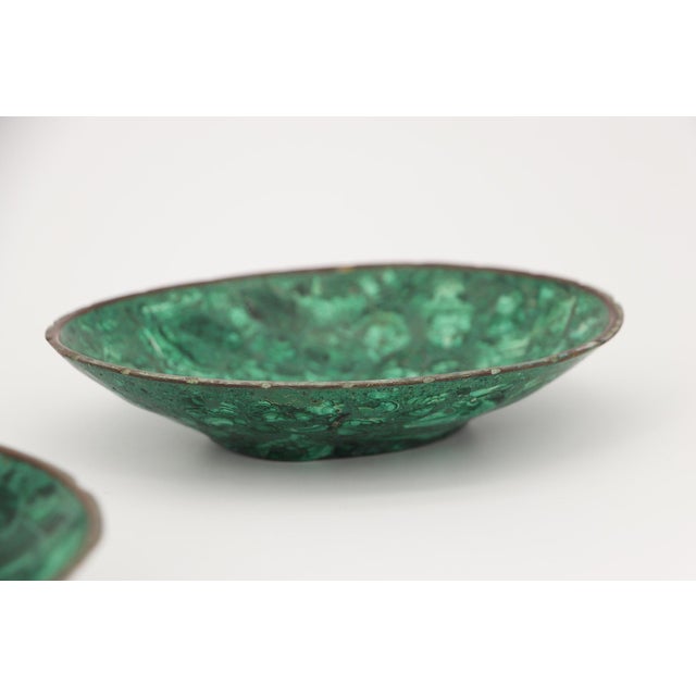 Gemstone 1950s Malachite Set of Three Bowls, South-African For Sale - Image 7 of 17