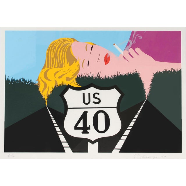 Smoke Dreams, 1980 Signed Screenprint by Allan d'Arcangelo For Sale - Image 4 of 4