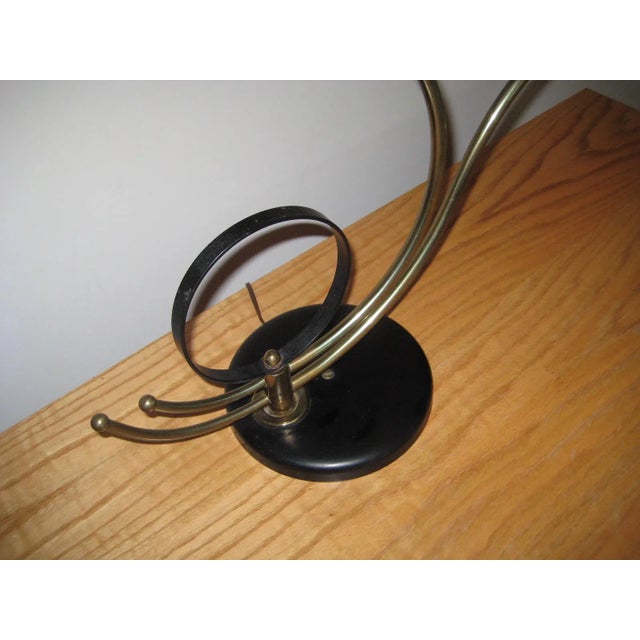 Metal Mid Century Brass Metal Two Original Shade Table Lamp For Sale - Image 7 of 12