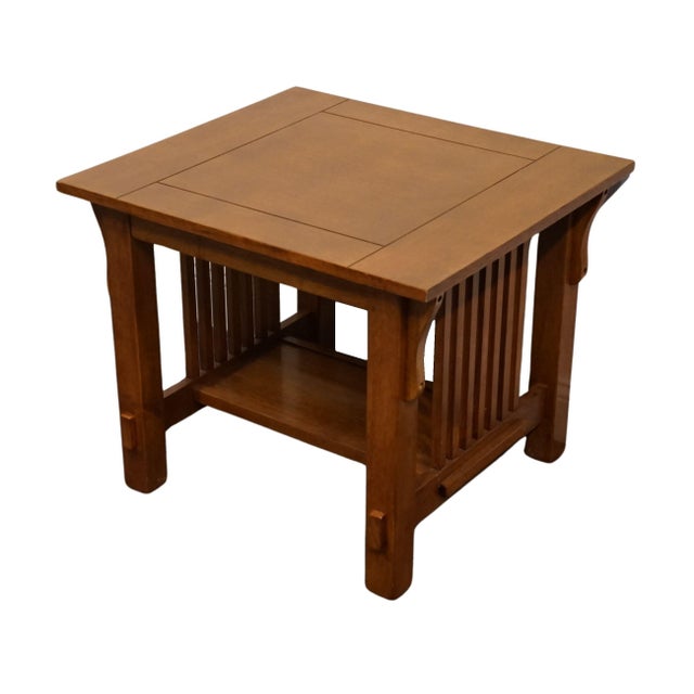 Mission High End Vintage Quarter Sawn Oak Mission Style 27" Accent End Table For Sale - Image 3 of 8