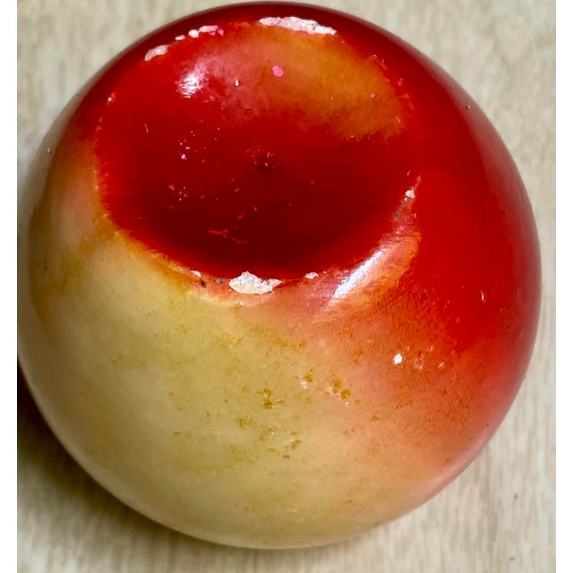Mid 20th Century Red & Yellow Alabaster Apple Decoration Paperweight Decoration For Sale - Image 11 of 11