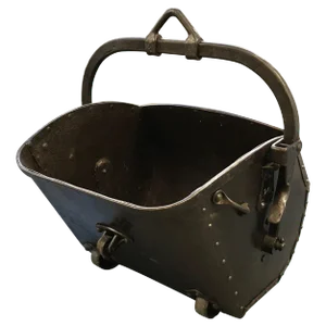 Large 19th Century Industrial Steel Coal Drag Shovel Bucket