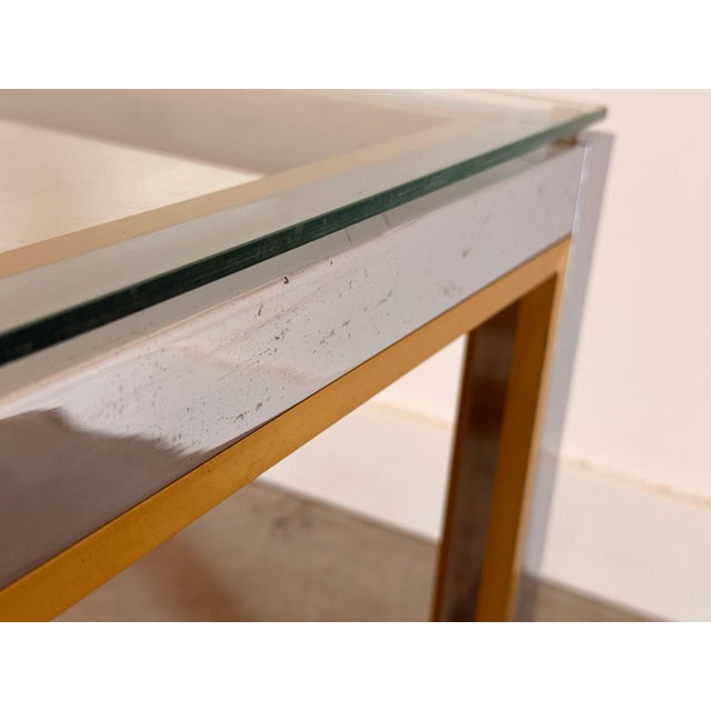 Romeo Rega Italian Chrome and Brass Glass Top Coffee Table, 1970s For Sale - Image 10 of 10