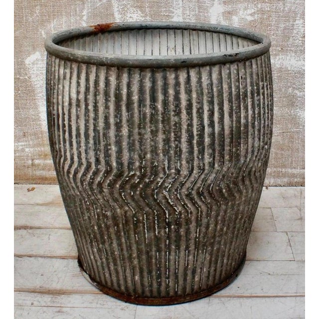 Gray Vintage Galvanised Steel Dolly Tub, 1940 For Sale - Image 8 of 9