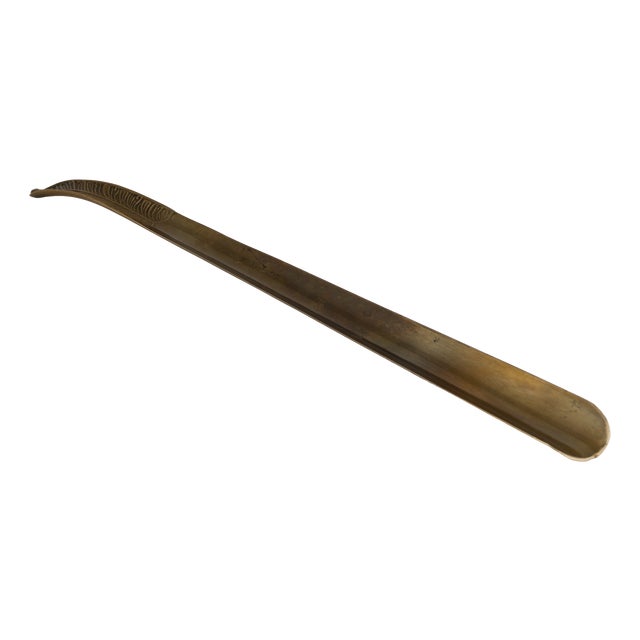Mid-Century Modern Brass Shoehorn, 1940s For Sale