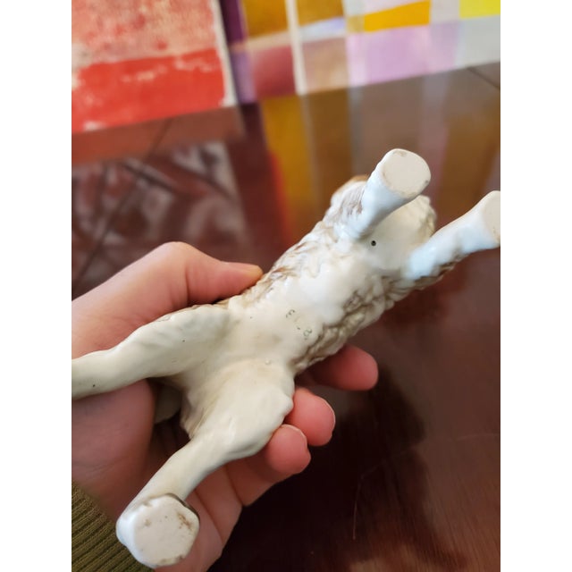Art Deco 1930s Porcelain Dog Sculpture Lifelike For Sale - Image 3 of 4