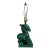 Vintage Emerald Green Glazed Ceramic Donkey Table Lamp – Art Deco Style – 22” Tall For Sale