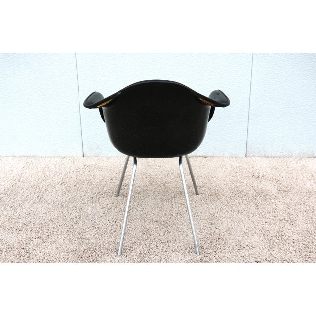 Vintage Mid-Century Modern Herman Miller Eames Molded Fiberglass Black Armchair For Sale In New York - Image 6 of 12