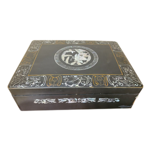 Antique Lacquered Abalone Inlaid Japanese Food Box