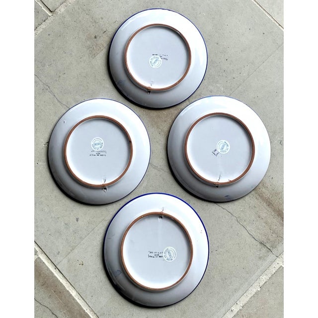 Farmhouse Circa 1999 Vietri “Galletto” Collection Hand Painted Ceramic Dessert Plates, Italy – Set of 4 For Sale - Image 3 of 18