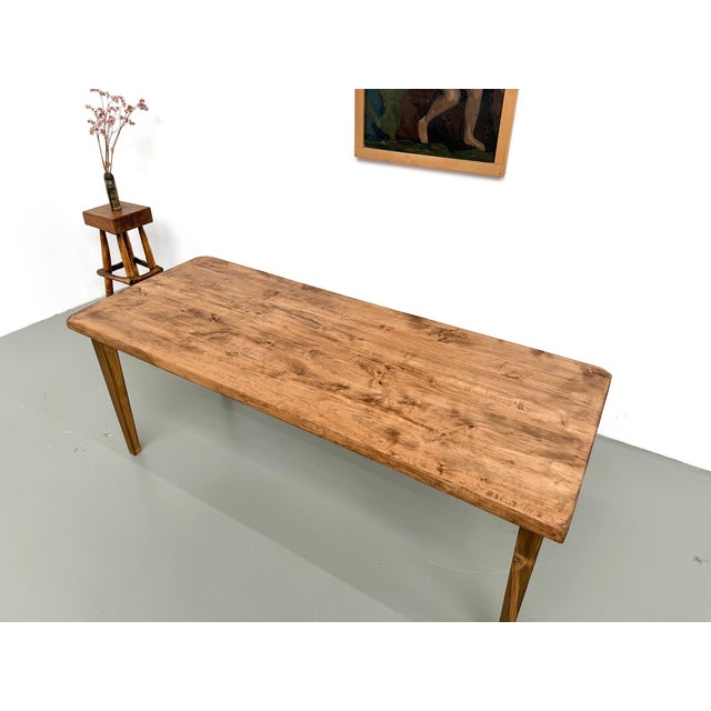 Vintage Poplar Farmhouse Table, 1970s For Sale - Image 3 of 18