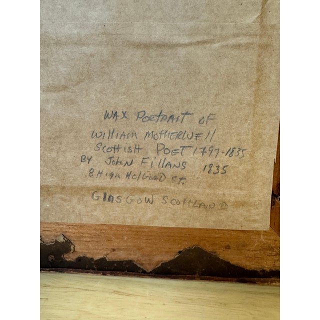 Wax Portrait of William Motherwell, Scottish Poet (1797-1835) by John Fillans For Sale - Image 9 of 9