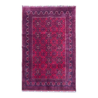 Afghan Turkmen Wool Rug 6’7” X 9’8” For Sale