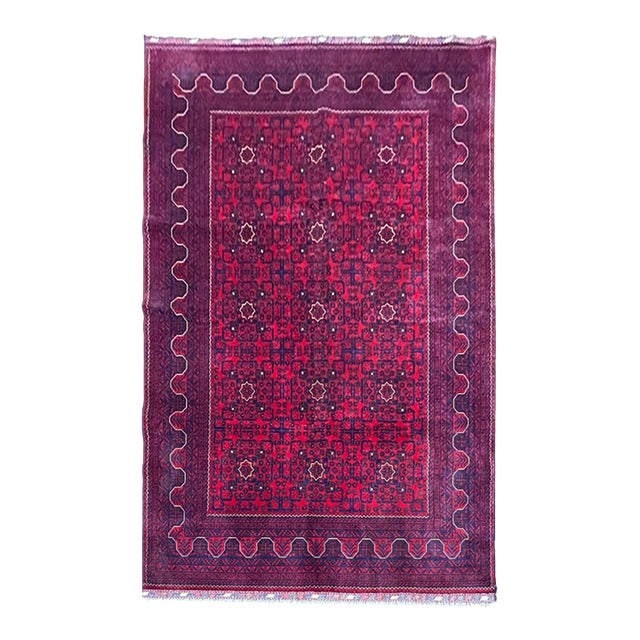 Afghan Turkmen Wool Rug 6’7” X 9’8” For Sale