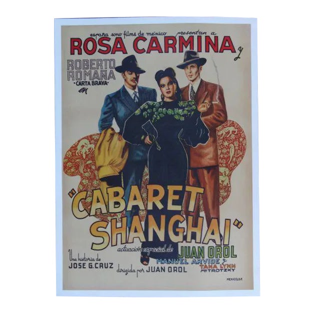 1950s Vintage Cabaret Shanghai Mexican Movie Poster For Sale