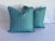 Early 21st Century Early 21st Century Teal Geometric Acrylic Pillows- a Pair For Sale - Image 5 of 5