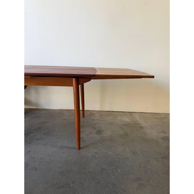 Brown Danish Teak Extendable Dining Table Mid Century Modern Draw Leaf 1960s Denmark For Sale - Image 8 of 10