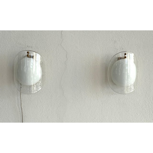 Mid-Century Modern Italian Murano Glass Wall Sconces, 1970s, Set of 2 For Sale - Image 14 of 16