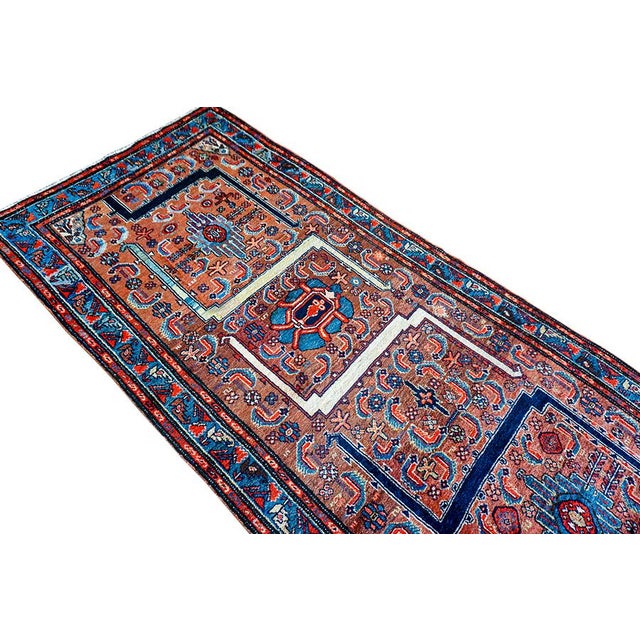 Red Antique Red Traditional Geometric Persian Malayer Handknotted Wool Carpet Rug For Sale - Image 8 of 11