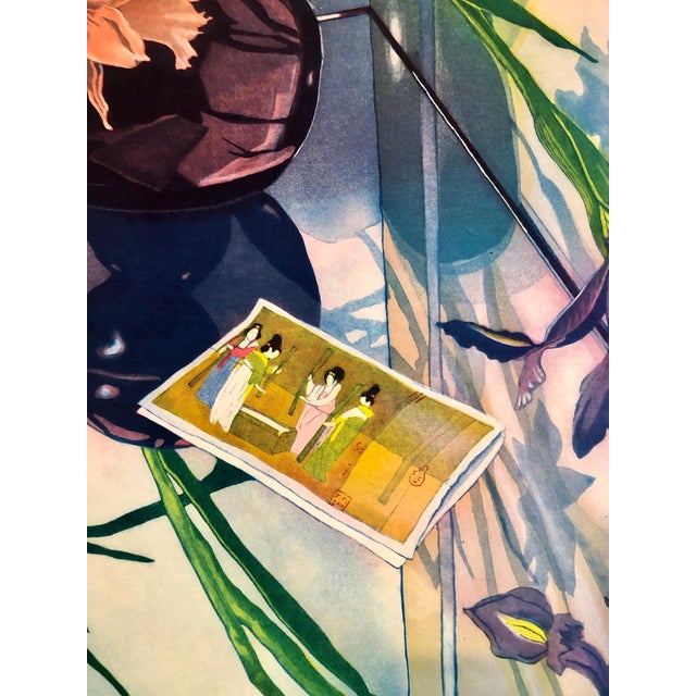 Jane Goldman, Jane Goldman Contemporary Floral Luminous Color Etching Flowers Chinese Geishas, 1982 For Sale - Image 10 of 11