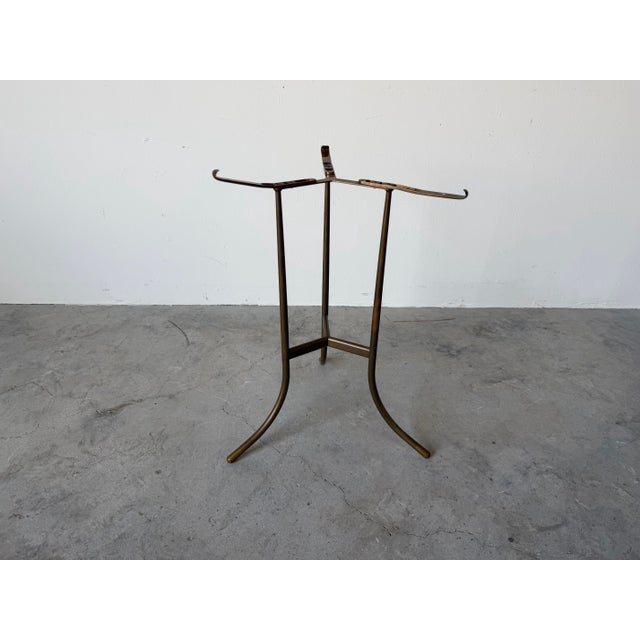 1970s 1970s Cedric Hartman Mid-Century Bronze Tripod Side Table With Concrete / Ceramic Top For Sale - Image 5 of 12
