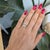 A substantial 3.08-carat cushion-cut lab grown diamond takes centre stage in this solid 14K white gold ring, with a single...