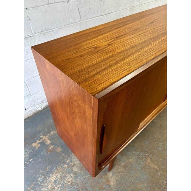 Wood Danish Teak Mid Century Modern Sideboard by Aerthoj Jensen & Tage Molholm C. 1960s 4 Sliding Doors, Atrributed For Sale - Image 7 of 10