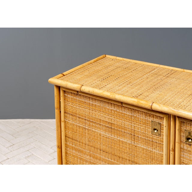 1970s 1970s Dal Vera Cane & Bamboo Cabinet For Sale - Image 5 of 13