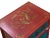 Oriental Red Blue Doors Golden Butterflies Fishes Graphic End Table Nightstand For Sale - Image 4 of 8
