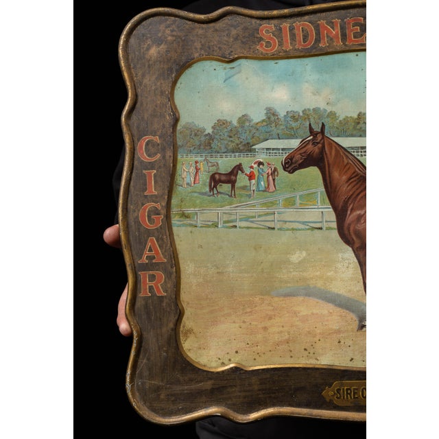 American 1910s Sidney Dillon Cigar Embossed Tin Advertising Sign For Sale - Image 3 of 5