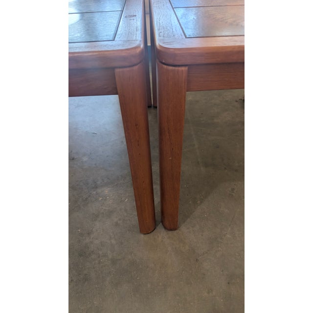 Pair of Mid-Century Modern Danish Teak Side Tables with Ox-Art Tiles Elevate your living space with this stunning pair of...