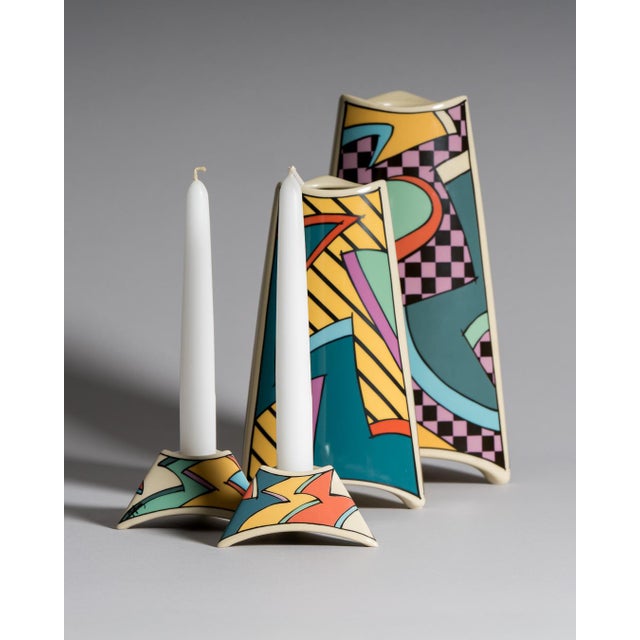 Four-piece porcelain set designed by dorothy hafner for rosenthal studio-line, comprising two vases and two matching...