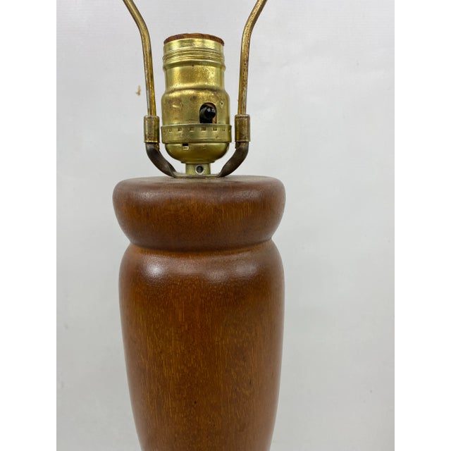 1960s Mid-Century Walnut Turned Table Lamp For Sale - Image 5 of 7