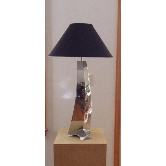 Modern Curtis Norton Sculptural Table Lamp in Stainless Steel For Sale - Image 3 of 4