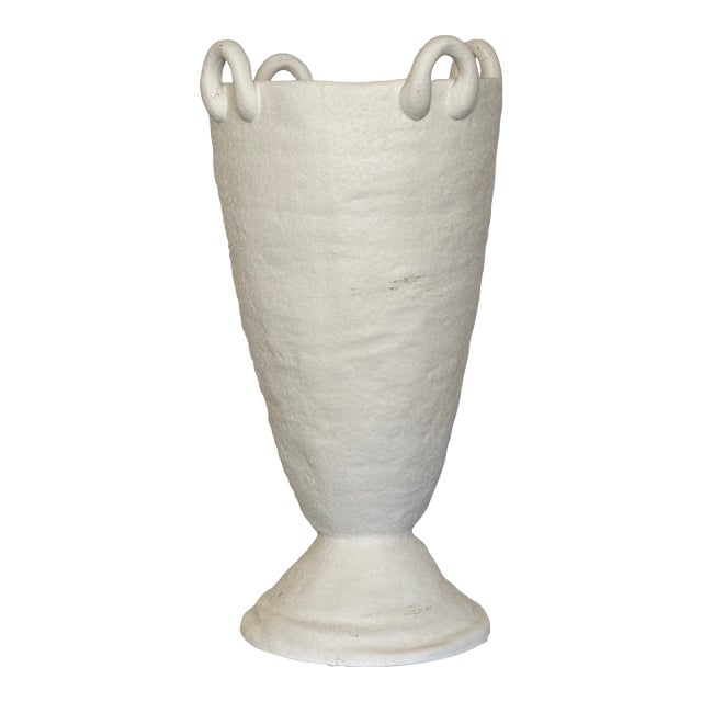 Christiane Lemieux for Global Views "Louis" Large White Ceramic Urn Vase For Sale