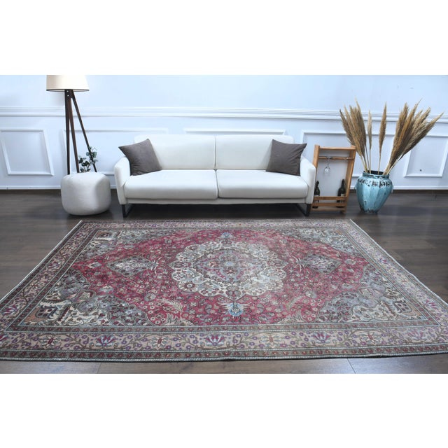 Vintage Persian Hand-Knotted area rug is a semi-antique vintage area rug. The '70s Eastern region of Anatolian's unique...