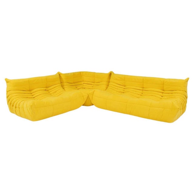 Modular Togo Sofa in Yellow by Michel Ducaroy for Ligne Roset, Set of 3 For Sale - Image 13 of 13