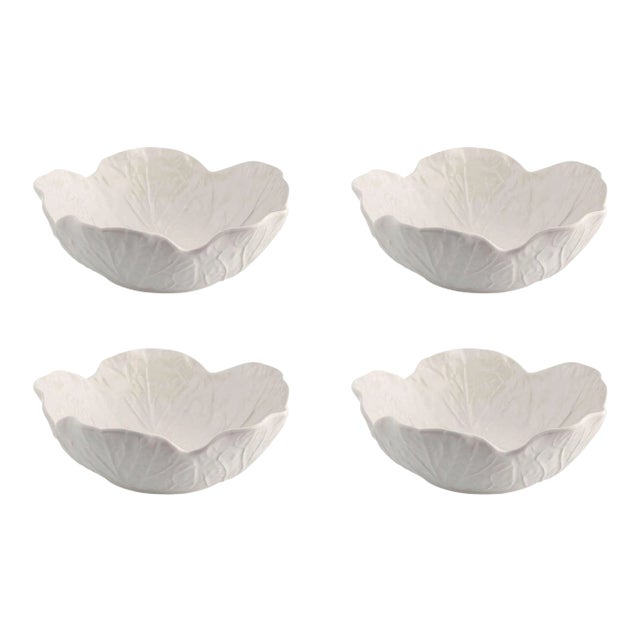 Bordallo Pinheiro Cabbage Cereal Bowl 17 oz in Beige, Set of 4 For Sale