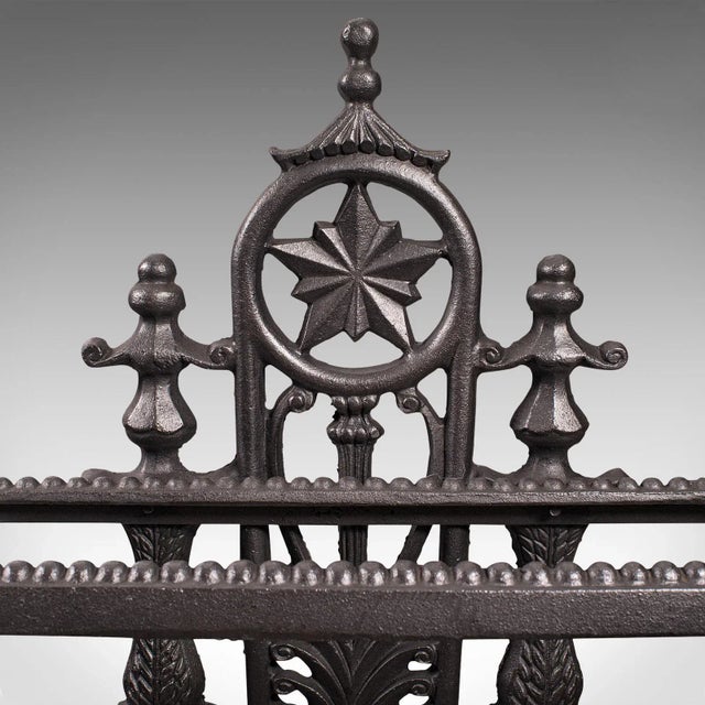 Metal 1940s Vintage Art Deco English Iron Decorative Stick Stand For Sale - Image 7 of 11